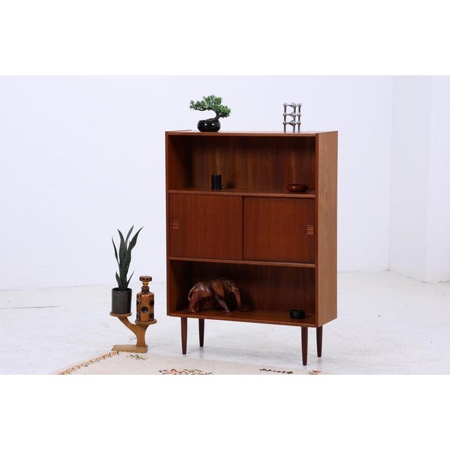 Mid-Century Danish Teak Bookcase with Sliding Doors, 1960s For Sale - Image 17 of 17