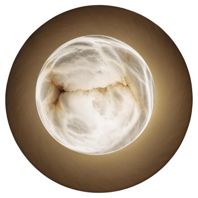 Black Saturn Cycle Wall Lamp by United Alabaster For Sale - Image 8 of 8
