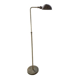 Vintage Mid 20th Century Brass Adjustable Height Standing Pharmacy Lamp For Sale