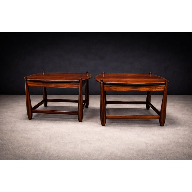 “Arimelo” Side Tables in Brazilian Rosewood, Sergio Rodrigues, 1958 - Lot 596A For Sale - Image 13 of 15