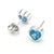 Contemporary Beautiful Swiss Blue Topaz Heart Shape Studs, Dainty 925 Silver December Birthstone Earlobe Studs - A Pair For Sale - Image 3 of 3