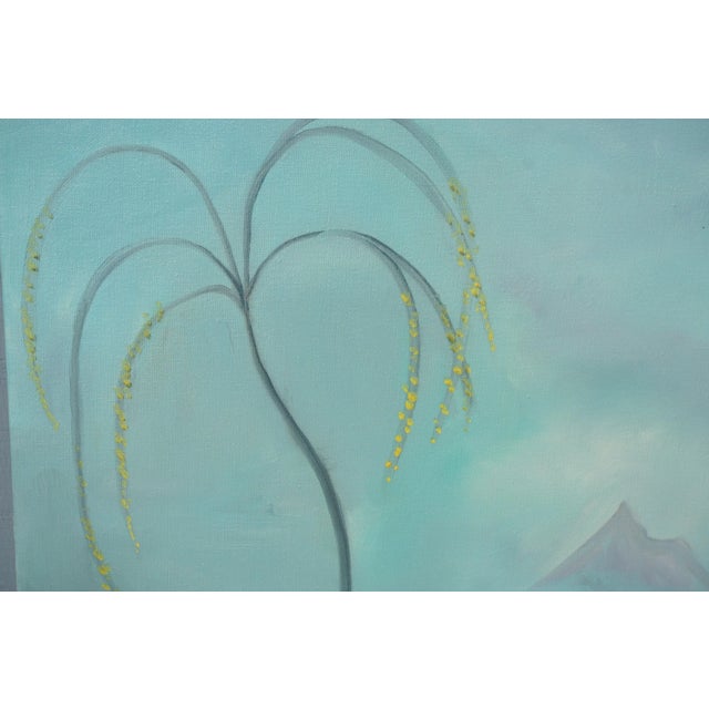 Surrealism Road Less Traveled Hawaii Surrealist Mid Century Figurative Abstract Landscape by Marguerite Blasingame For Sale - Image 3 of 5