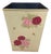 Vintage Hand-Painted Floral Metal Wastebasket For Sale