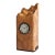 Michael Elkan Signed Hand-Carved Curly Maple Burl Desk Clock With Hidden Compartment For Sale