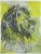 Abstract Big Cat Portrait Lion Abstract Illustration Green Gray Original Painting by Cleo Plowden For Sale - Image 3 of 3