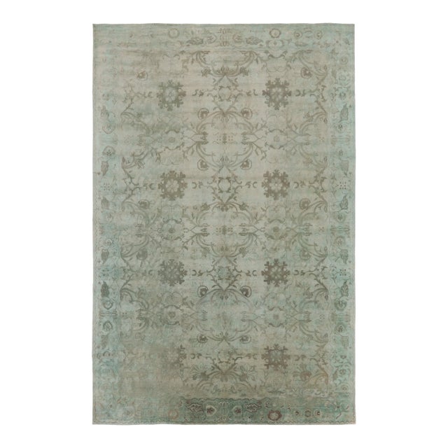 Oushak Floral Oversized Wool & Natural Silk Rug by Rug & Kilim, India For Sale