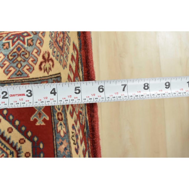 Caucasian Rug 5’8” X 8’10” Red Wool Tribal Hand-Knotted Oriental Carpet For Sale - Image 11 of 12