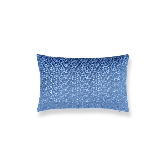 Contemporary The House Of Scalamandré Petal Velvet Lumbar Pillow In Royalblue For Sale - Image 3 of 3