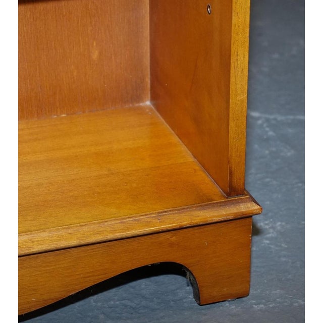 Brown Small Vintage Burr Yew Wood Open Library Bookcase with Drawers and Shelf For Sale - Image 8 of 16