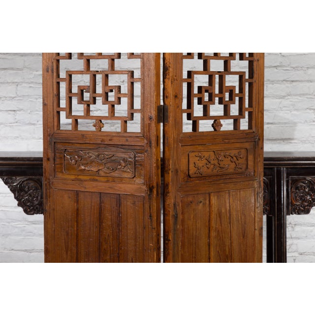 Asian Chinese Qing Dynasty 19th Century Architectural Panels with Fretwork - A Pair For Sale - Image 3 of 12