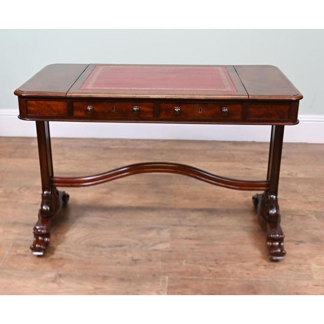 Victorian Writing Table Mahogany Desk, 1880 For Sale - Image 4 of 12