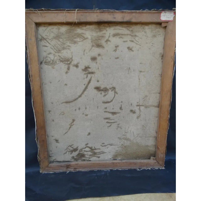 Textile 1926 Post-Impressionsit Portrait Oil Painting on Canvas of a Man by Anders Aldrin For Sale - Image 7 of 8