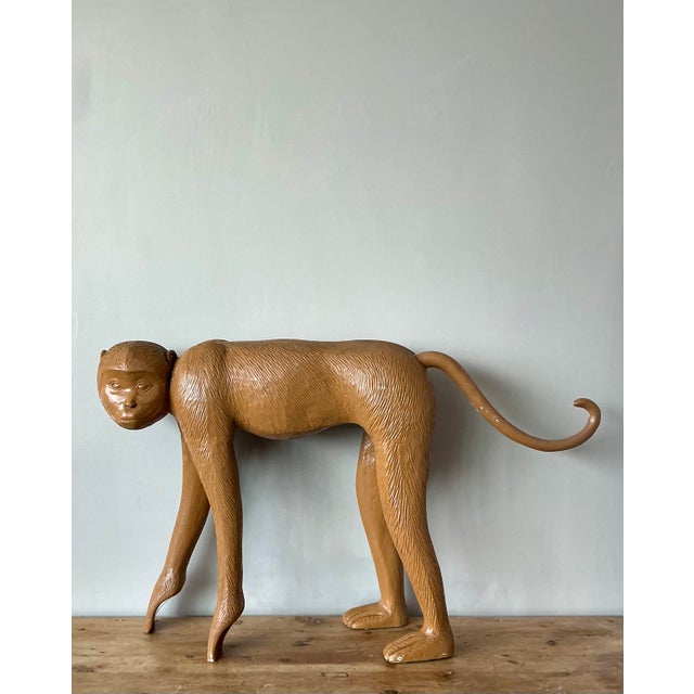 Vintage Molded Resin Monkey For Sale - Image 4 of 12