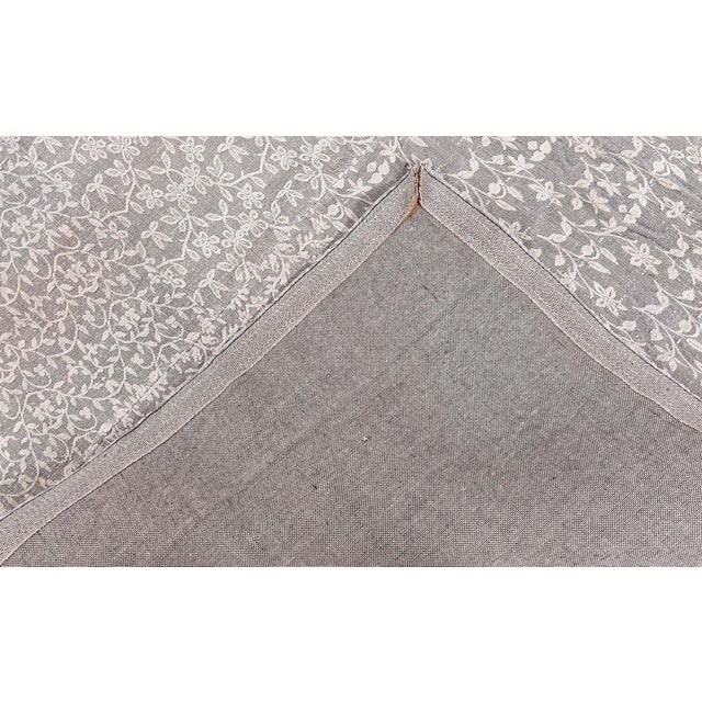 Light Gray Contemporary Patchwork-Like Mm Floral Handmade Wool Rug by Doris Leslie Blau For Sale - Image 8 of 8