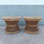 A striking pair of Boho Chic side tables crafted from buri rattan with sculptural hourglass silhouettes and intricate...