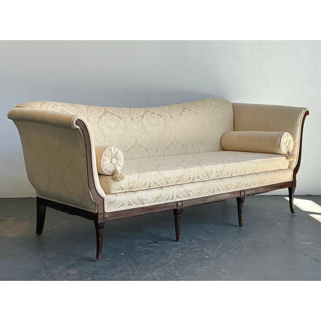 Mid 20th Century Vintage Federal Carved Mahogany Sofa For Sale - Image 5 of 12