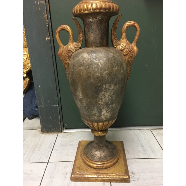 Not Yet Made - Made To Order Modern Swan Silver Leaf Table Lamp Base For Sale - Image 5 of 12