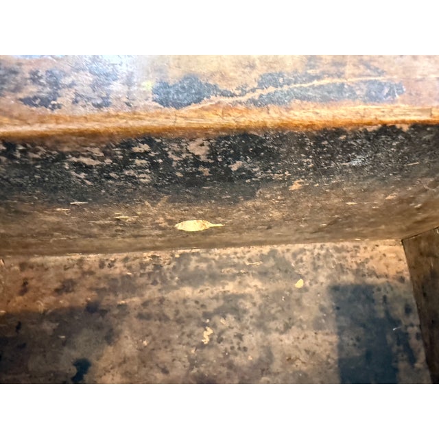 Farmhouse Antique Primitive French Farmhouse Work Table W/ 2 Drawers – Original Patina For Sale - Image 3 of 12