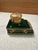 Antique French Empire Style Emerald Green Glass & Gilt Inkwell For Sale - Image 4 of 10