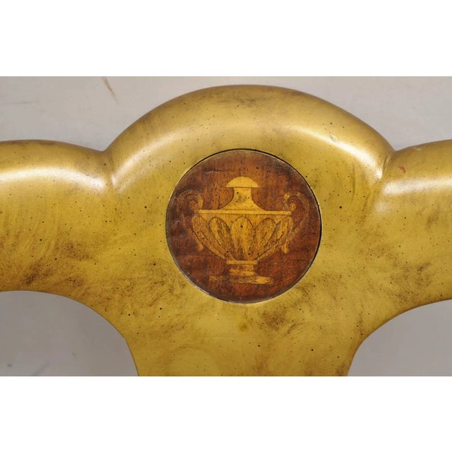 Vintage Italian Hollywood Regency Gold Gilt Wood Saber Leg Lounge Chairs - Pair For Sale - Image 4 of 12