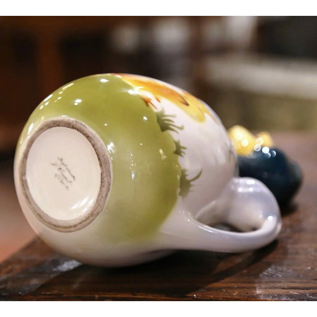 19th Century French Saint-Clément Majolica Duck Pitcher For Sale - Image 10 of 13