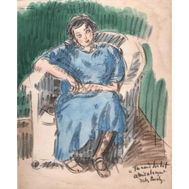 Jules BORÉLY 1874-1947 Watercolor and charcoal 33 x 27 cm Signed lower right and dedicated Boxed Good condition (minor...