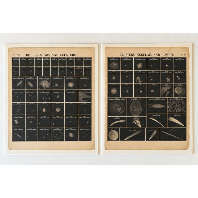 Pair of Antique Celestial Astronomy Charts – Nebulae, Comets & Star Clusters by Elijah Burritt, 1856 For Sale - Image 6 of 6
