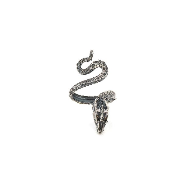 Sterling Silver Rebirth Snake Ring, Size 5 For Sale - Image 9 of 11