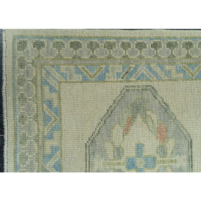 Turkish Turkish Oushak Rug 2'8" x 9'4" #19032 For Sale - Image 3 of 8