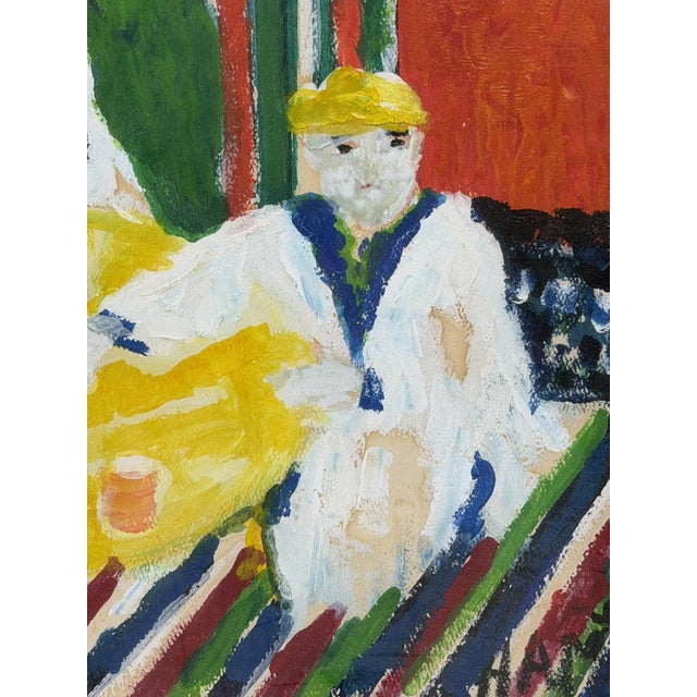 Green Mohamed Hamri Moroccan Modernist Folk Art Painting, the Unique Singer, 1977 For Sale - Image 8 of 18