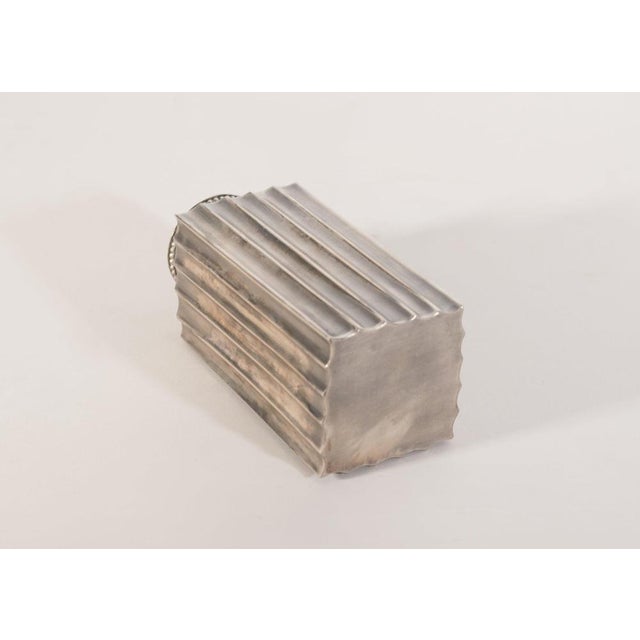 Metal White Metal Fluted Storage Jar, 1930s For Sale - Image 7 of 8
