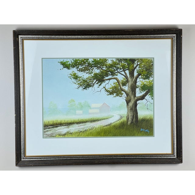1990s “Morning Fog” Framed Watercolor by Bill Ely 1990 For Sale - Image 5 of 5