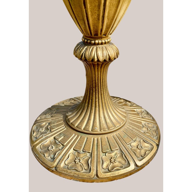 Early 20th Century An Early 20th C Original Miller Table Lamp Dogwood Pattern Slag Glass Shade For Sale - Image 5 of 15