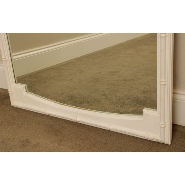 Hollywood Regency Vintage White Painted Faux Bamboo Wall Mirror For Sale In Philadelphia - Image 6 of 13