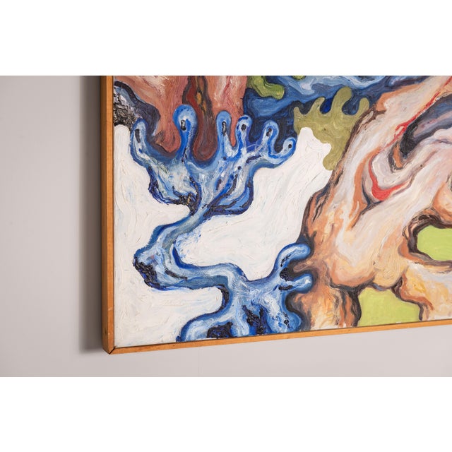 Abstract Figure Under the Sun, 1960s, Oil on Canvas For Sale - Image 10 of 17