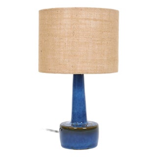 Danish Ceramic Model 972 Table Lamp with Jute Lampshade from Søholm, 1970s For Sale