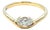 18k Yellow Gold Bezel-Set Marquise Diamond Ring, Size 6.75 For Sale