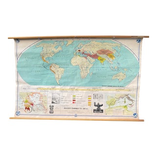 1960s Denoyer-Geppert Roll-Up World History Map of the Ancient Empires For Sale