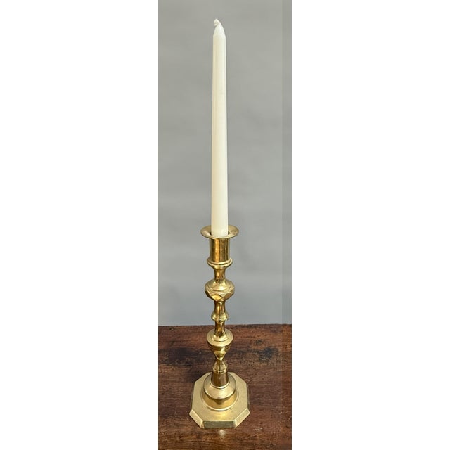 Victorian Late 19th Century English Brass Candlestick For Sale - Image 3 of 7