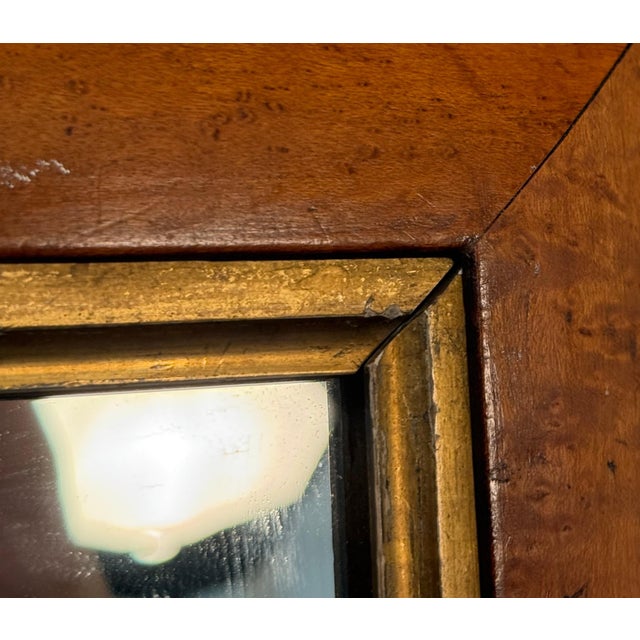 English Rectangular Mirror With Maple and Giltwood Frame (H 17 X W 13 3/8) For Sale In Austin - Image 6 of 8