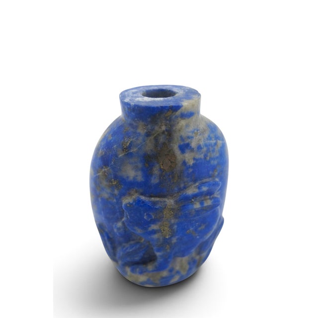 Gemstone Chinese Blue Lapis Lazuli Carved Rabbit Antique Snuff Bottle For Sale - Image 7 of 11