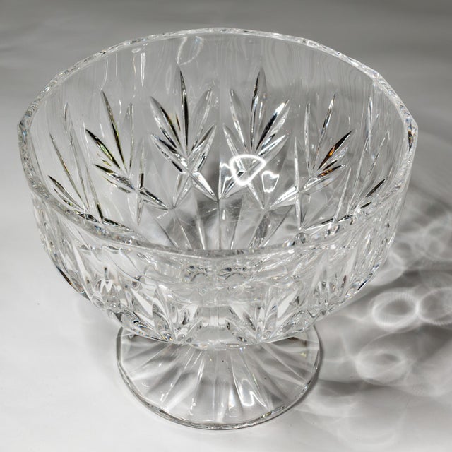 Art Deco Vintage 1961 Bohemian Crystal Quilted Cut Glass Candy Dish Bowl For Sale - Image 3 of 5