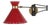 1960s Red Articulated Sconce by Rene Mathieu For Sale
