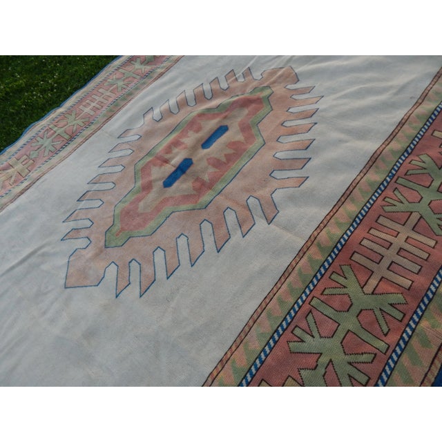 Vintage Soft Color Oversize Turkish Oushak Rug 7'10" X 11'6" For Sale - Image 10 of 13