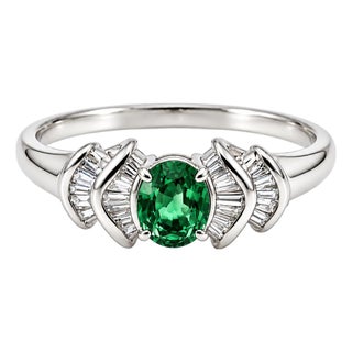 Vintage Platinum Alexandrite & Natural Diamond Halo Ring, Size 9 For Sale