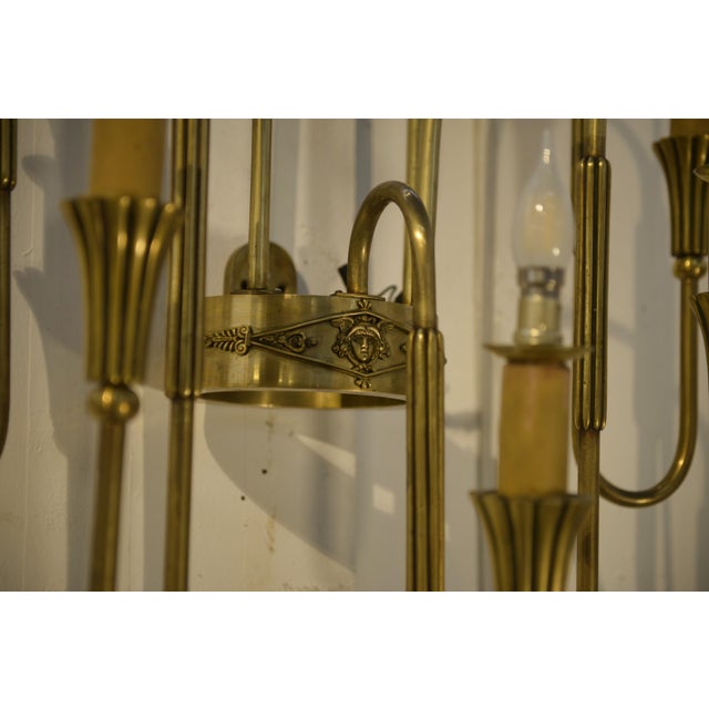 Monumental Bronze Wall Sconce, 1940s For Sale - Image 9 of 15