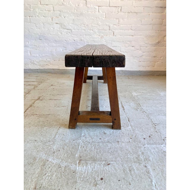Italian Oak Bench, 1940s For Sale - Image 6 of 14
