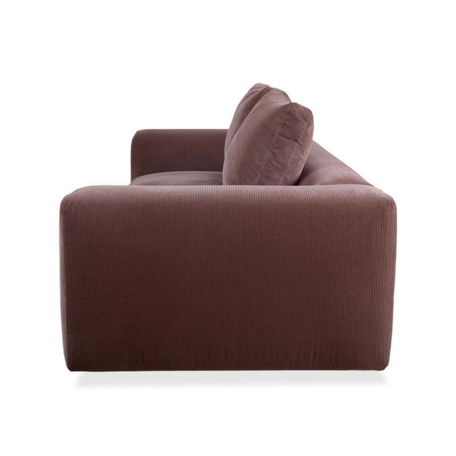 Set of Fabric Corduroy Moss Three-Seater Sofa and Ottoman in Pink Mauve Sofa from COR For Sale - Image 10 of 14