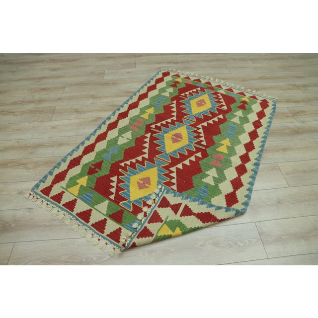 1970s Turkish Boho Style Red Oushak Handmade Kilim Rug For Sale - Image 4 of 9