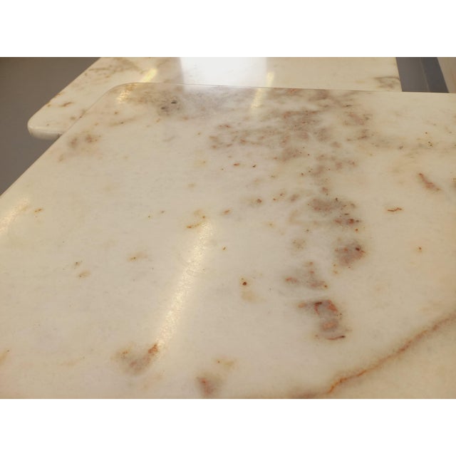 Vintage Nesting Tables in White Marble, 1970s, Set of 2 For Sale - Image 6 of 18